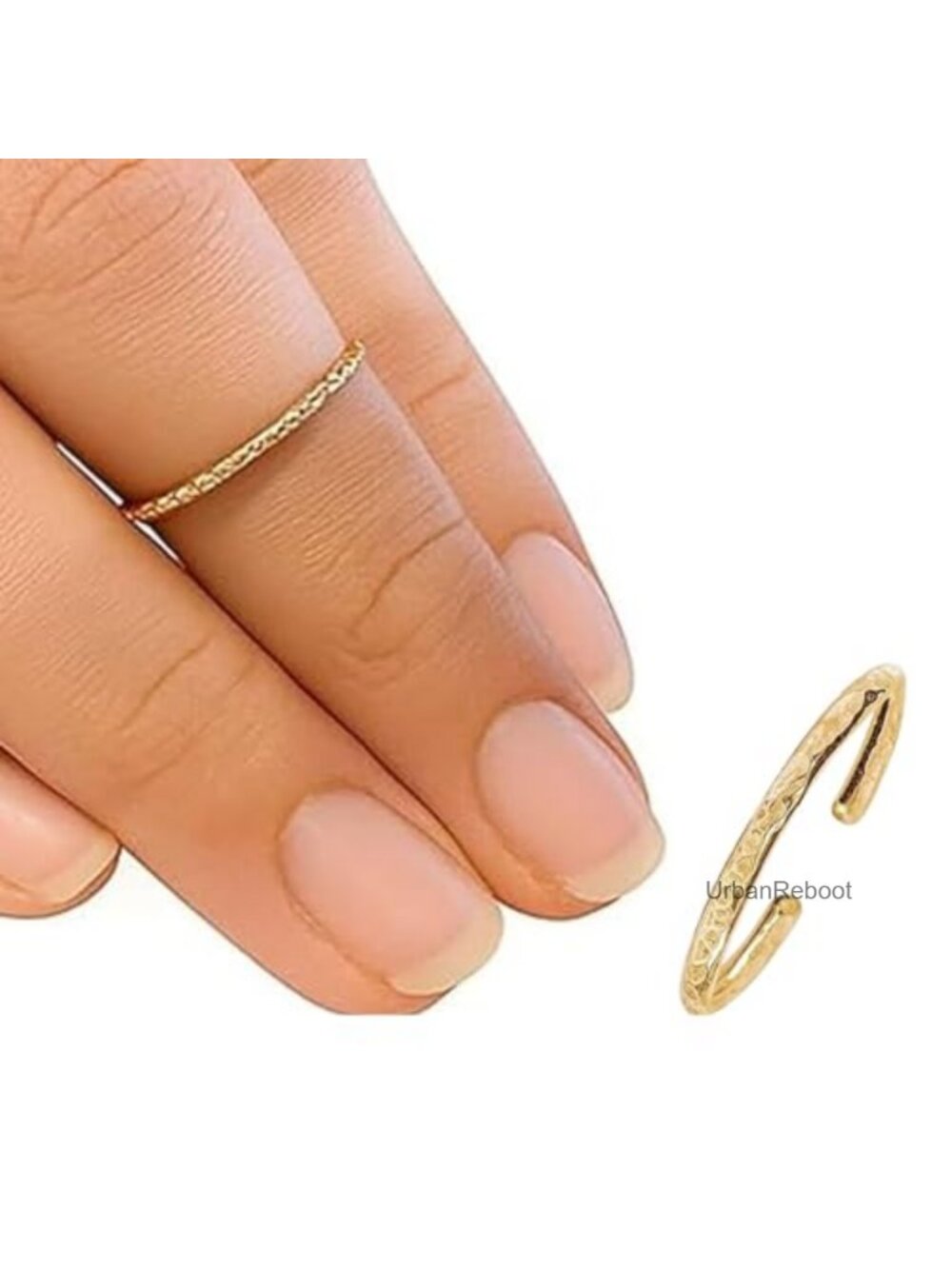 14K Gold Filled Adjustable Hammered Ring Stacking Ring
